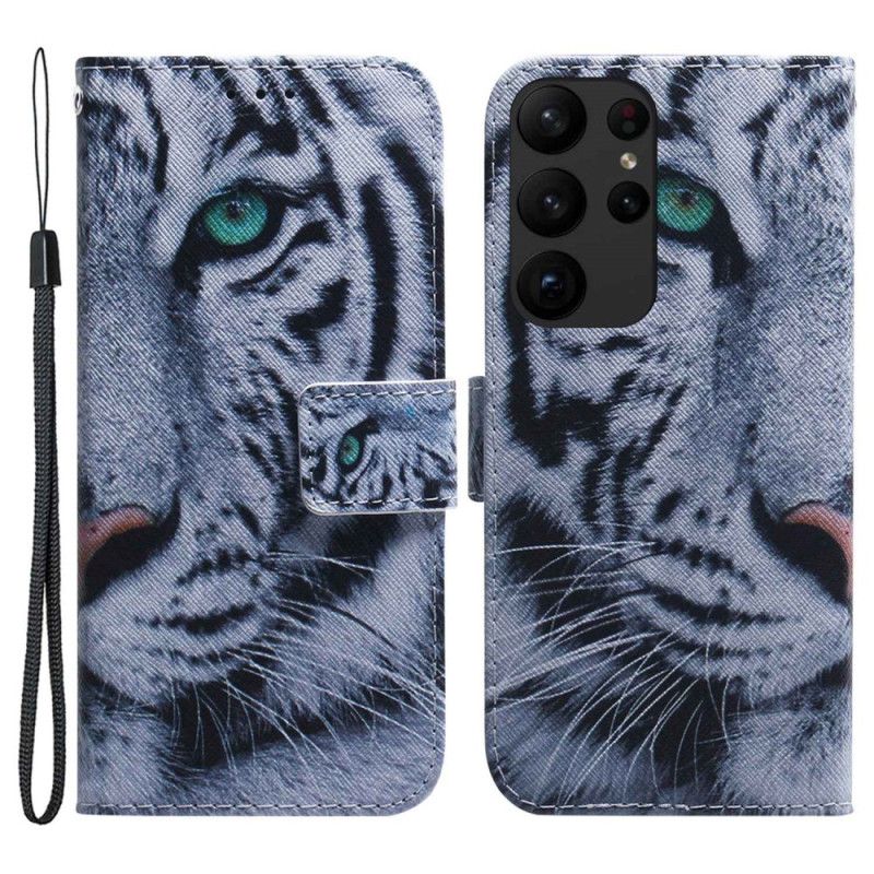 Peňaženkový Kryt Samsung Galaxy S23 Ultra 5G Biely Tiger