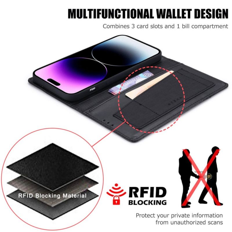 Flipové Puzdro iPhone 14 Pro Max Kožené Puzdro Rfid