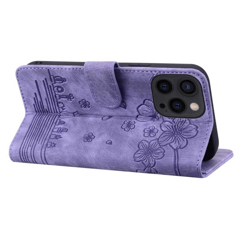 Kožené Puzdro iPhone 15 Pro Tangá Cat Daydream