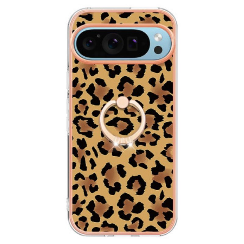 Kryt Na Google Pixel 9 Pro Držiak Na Prsteň S Leopardím Vzorom