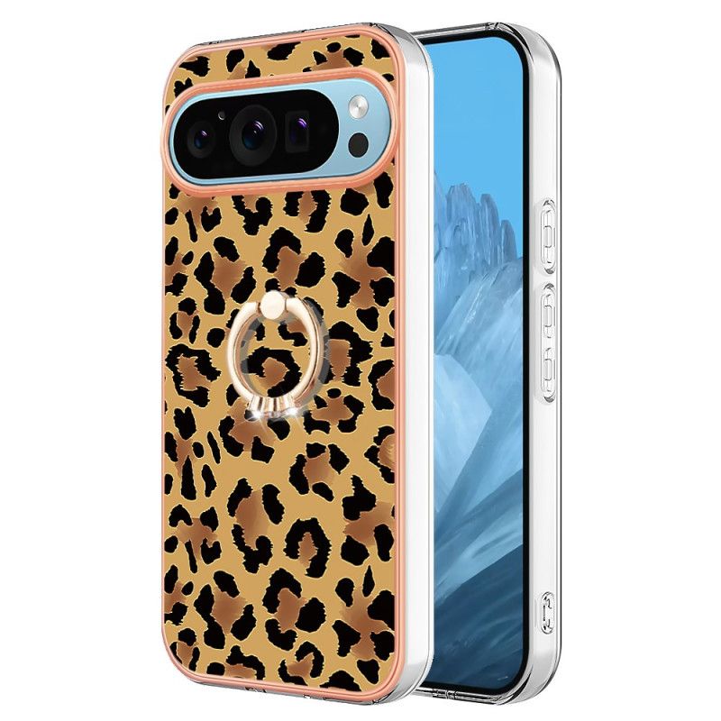 Kryt Na Google Pixel 9 Pro Držiak Na Prsteň S Leopardím Vzorom