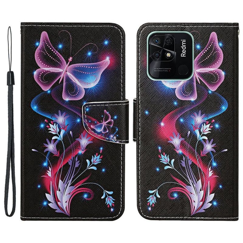 Flipové Puzdro Xiaomi Redmi 10C Strappy Butterfly Dance