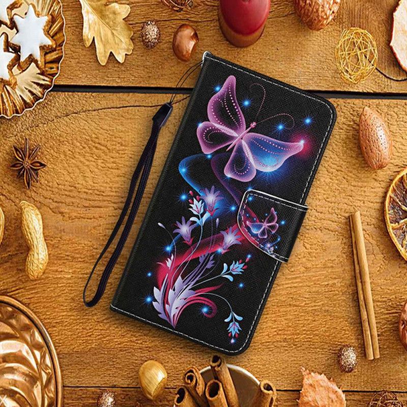 Flipové Puzdro Xiaomi Redmi 10C Strappy Butterfly Dance