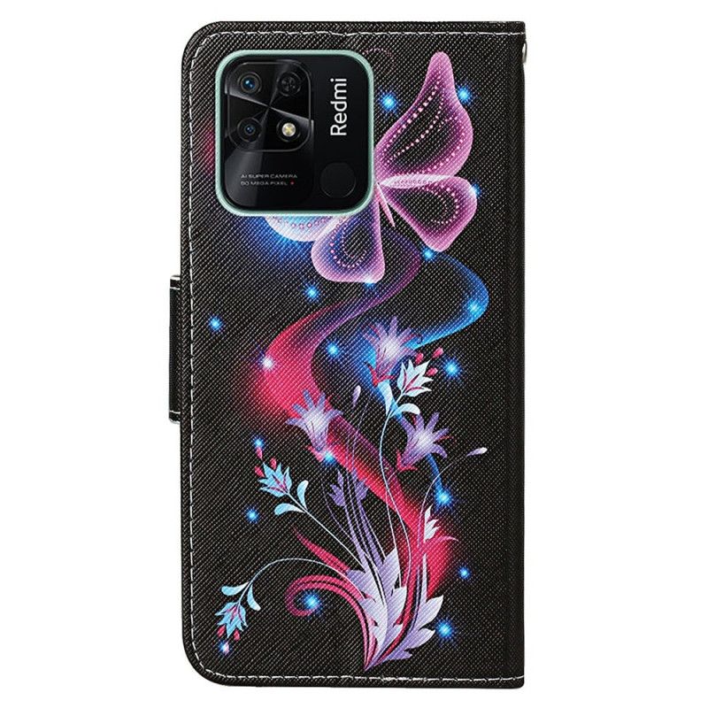 Flipové Puzdro Xiaomi Redmi 10C Strappy Butterfly Dance