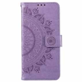 Kožené Puzdro Xiaomi Redmi 10C Mandala Sun So Šnúrkou