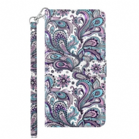 Kožené Puzdro Xiaomi Redmi 10C Strappy Paisley Vzor