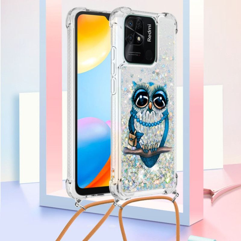 Kryt Xiaomi Redmi 10C Flitrová Šnúrka Slečna Owl