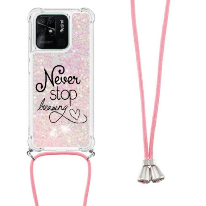 Kryt Xiaomi Redmi 10C Never Stop Glitter Drawstring