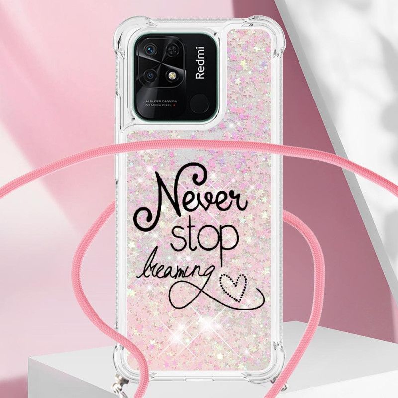 Kryt Xiaomi Redmi 10C Never Stop Glitter Drawstring