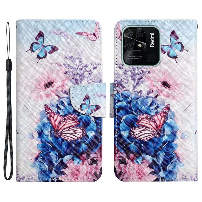 Peňaženkový Kryt Xiaomi Redmi 10C Strappy Floral Fantasy