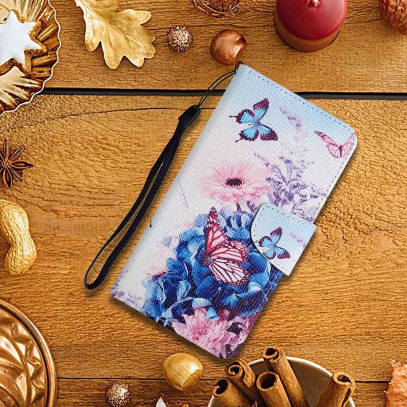 Peňaženkový Kryt Xiaomi Redmi 10C Strappy Floral Fantasy