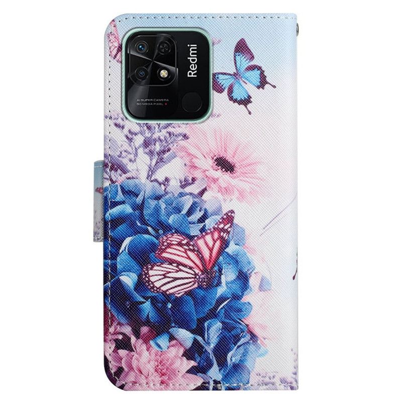 Peňaženkový Kryt Xiaomi Redmi 10C Strappy Floral Fantasy