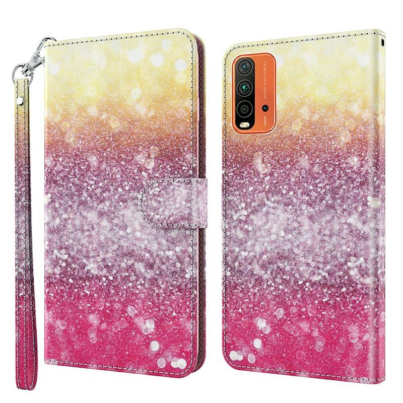 Flipové Puzdro Xiaomi Redmi 9T Magenta Glitter Gradient