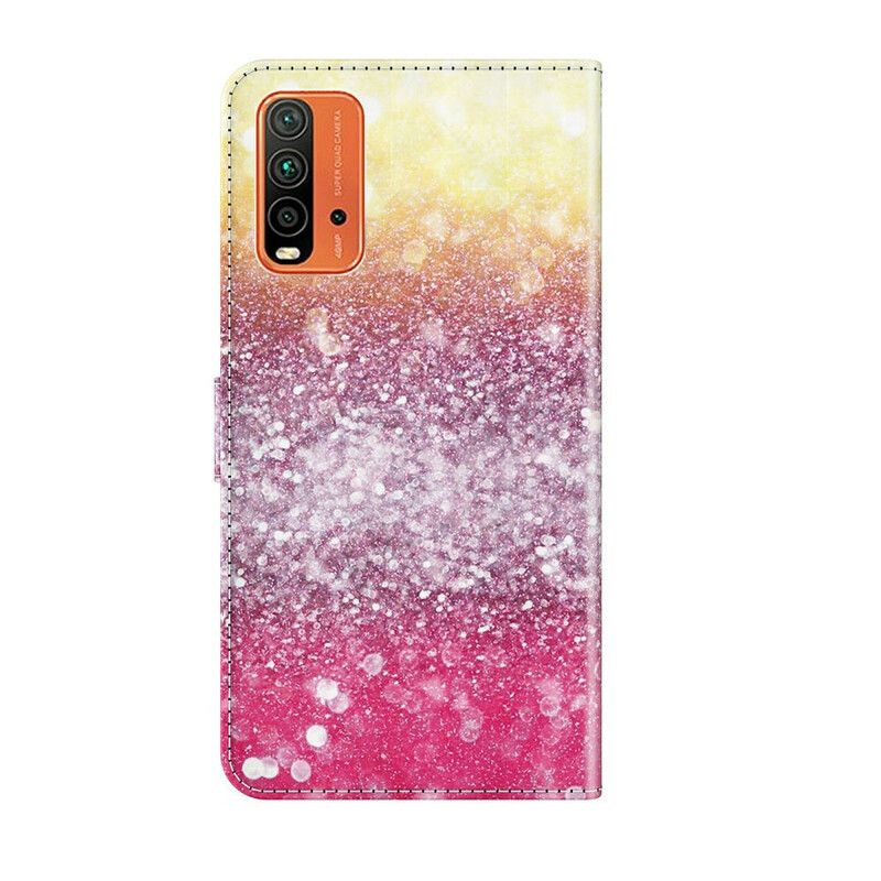 Flipové Puzdro Xiaomi Redmi 9T Magenta Glitter Gradient