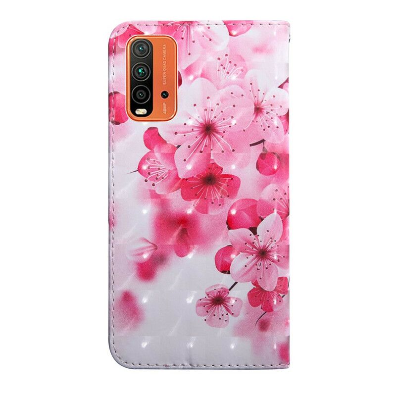 Flipové Puzdro Xiaomi Redmi 9T Ružové Kvety