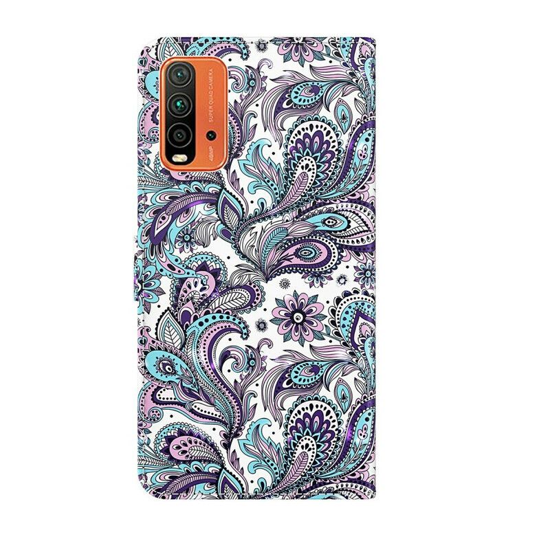 Kožené Puzdro Xiaomi Redmi 9T Kvetinové Vzory