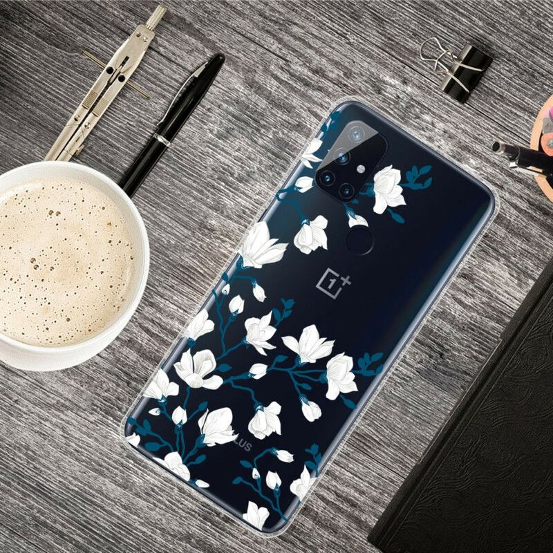 Kryt OnePlus Nord N10 Biele Kvety