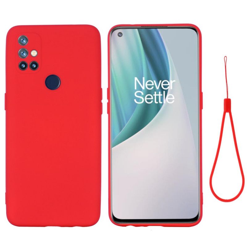 Kryt OnePlus Nord N10 Tekutý Silikón So Šnúrkou