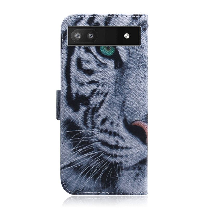 Kožené Puzdro Google Pixel 6A Biely Tiger