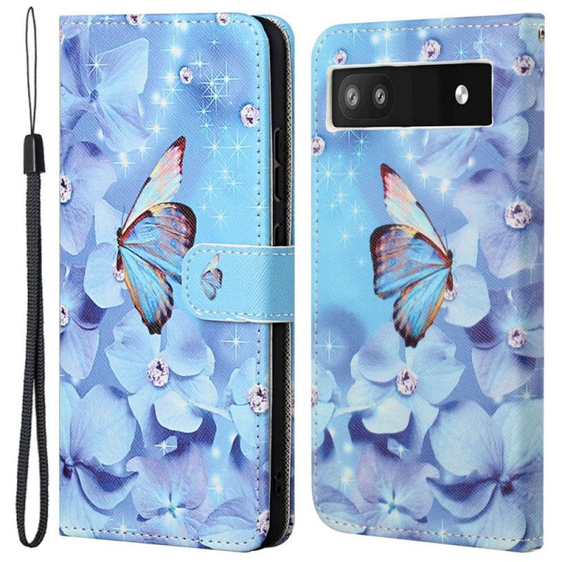 Kožené Puzdro Google Pixel 6A Tangá Butterflies