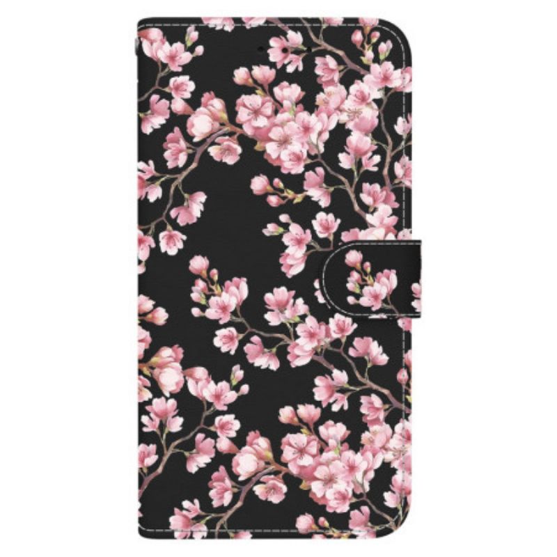 Kožené Puzdro Xiaomi Redmi Note 13 Pro Plus 5g Peňaženka Plum Blossoms