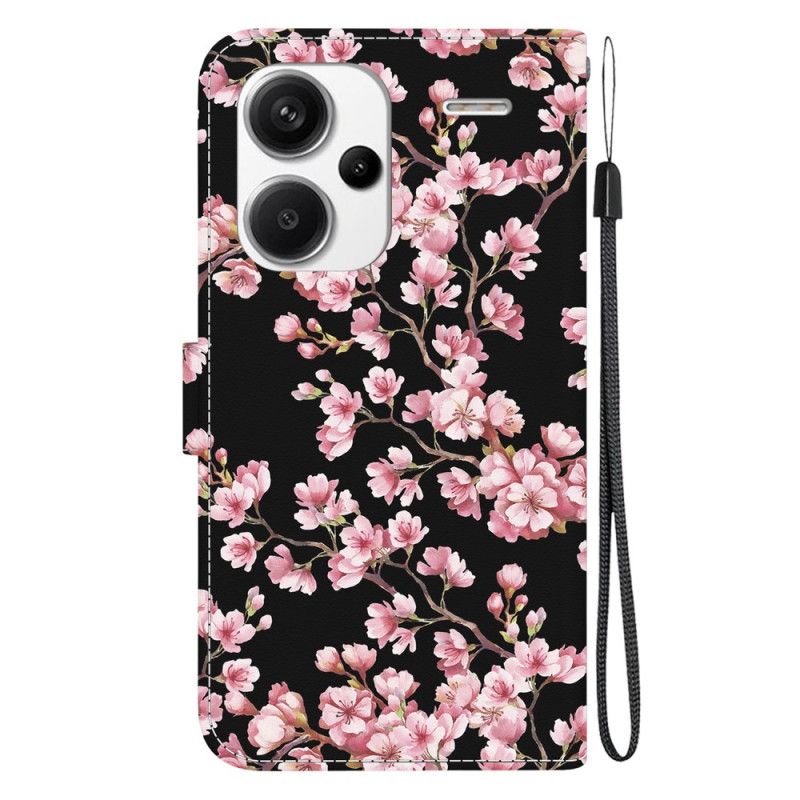 Kožené Puzdro Xiaomi Redmi Note 13 Pro Plus 5g Peňaženka Plum Blossoms