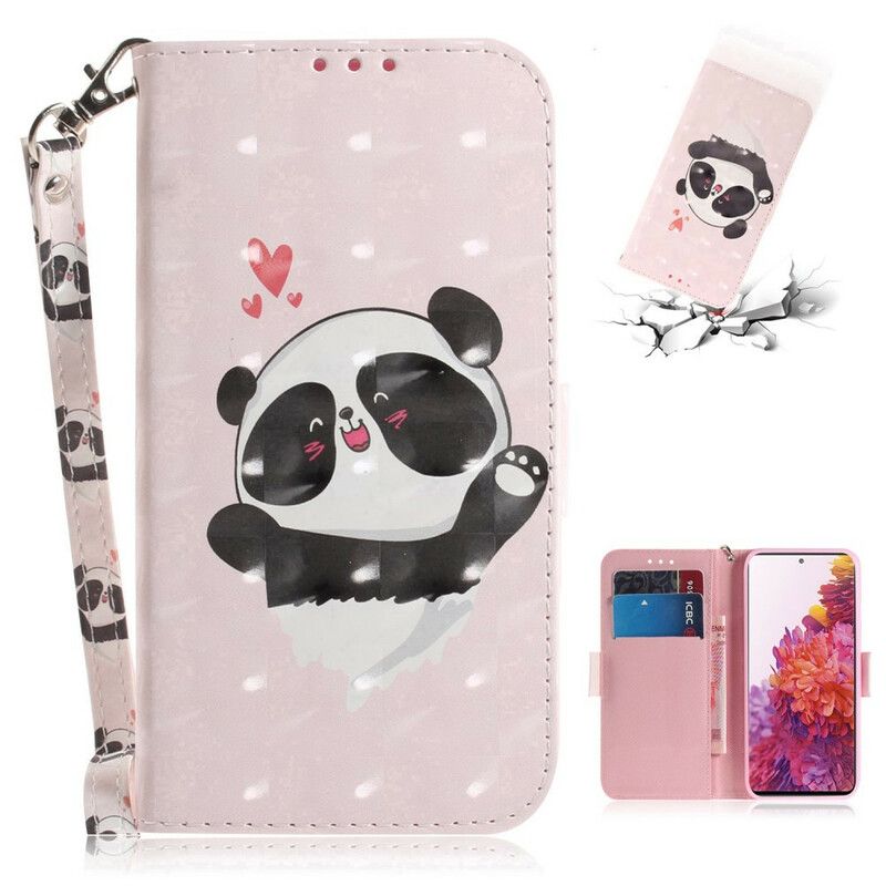 Peňaženkový Kryt Samsung Galaxy S20 FE Panda Love With Lanyard