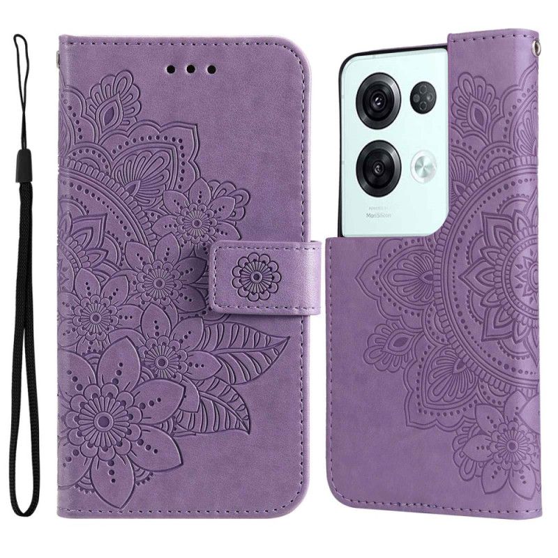 Flipové Puzdro Oppo Reno 8 Pro Strappy Kvetinová