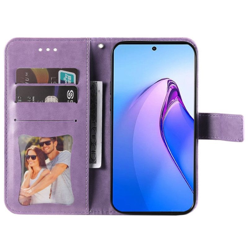 Flipové Puzdro Oppo Reno 8 Pro Strappy Kvetinová