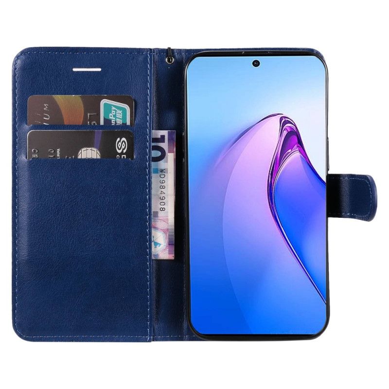 Kožené Puzdro Oppo Reno 8 Pro Obyčajné S Popruhom