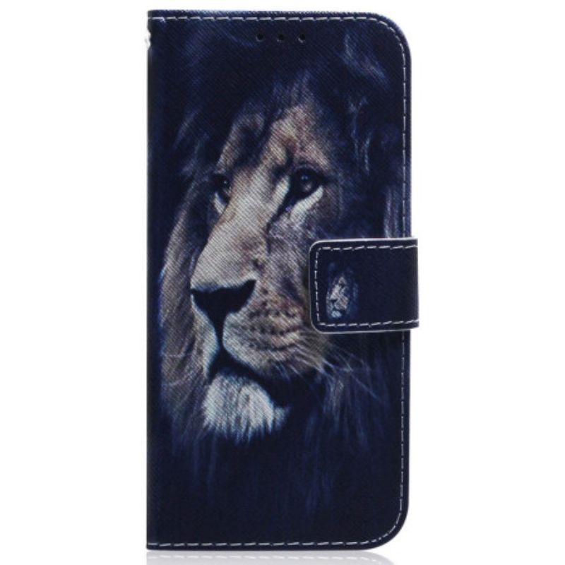 Peňaženkový Kryt Oppo Reno 8 Pro Lanyard Lion