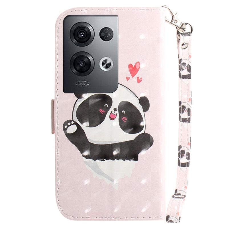 Peňaženkový Kryt Oppo Reno 8 Pro Panda Love With Lanyard