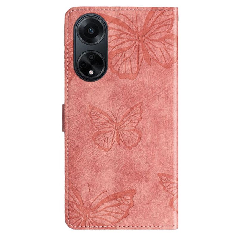 Kožené Puzdro Oppo A98 5g Butterflies Suede Effect