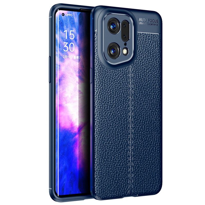 Kryt Oppo Find X5 Pro Efekt Dvojitej Kože Litchi