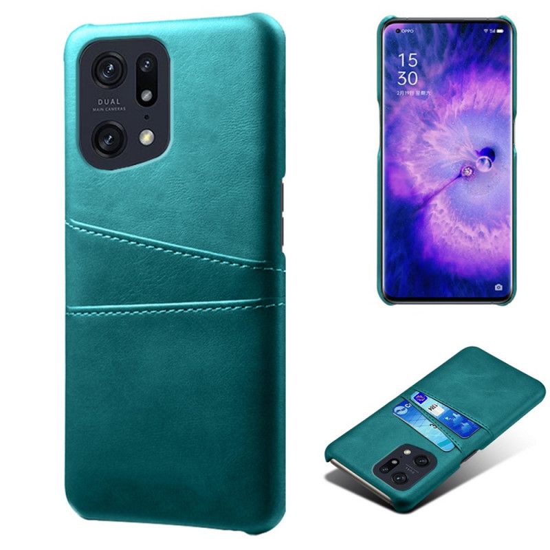 Kryt Oppo Find X5 Pro Kožený Držiak Kariet S Efektmi