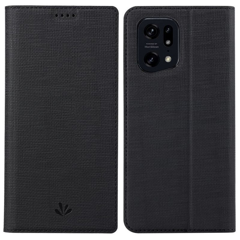 Peňaženkový Kryt Oppo Find X5 Pro Textúra Látky Vili