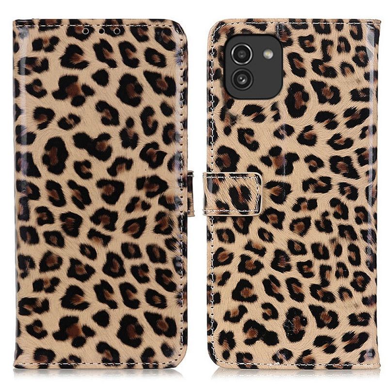 Peňaženkový Kryt Samsung Galaxy A03 Leopard