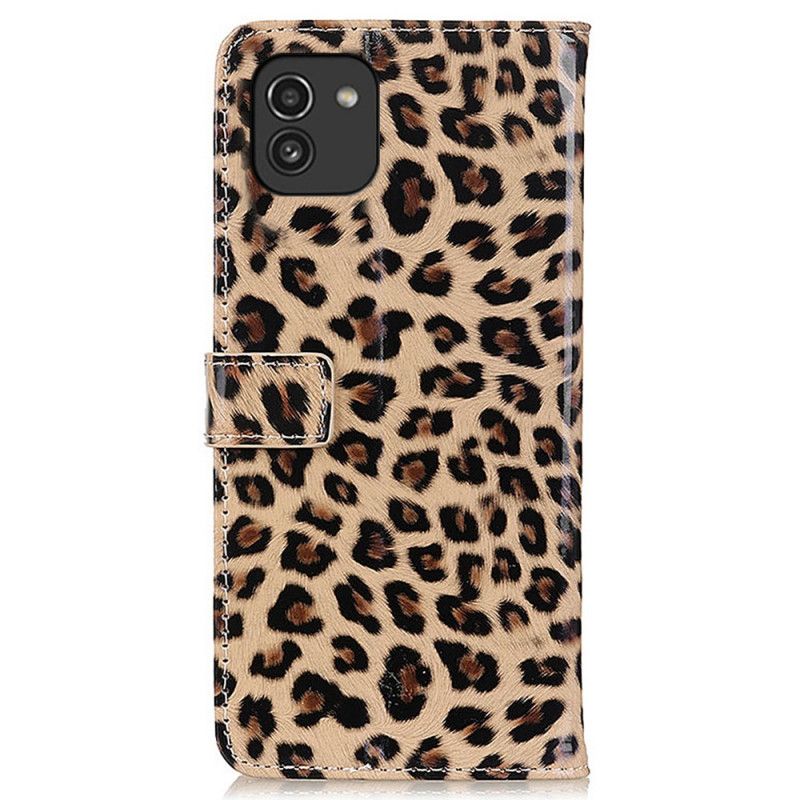 Peňaženkový Kryt Samsung Galaxy A03 Leopard