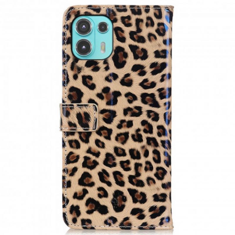 Kožené Puzdro Motorola Edge 20 Lite Leopard