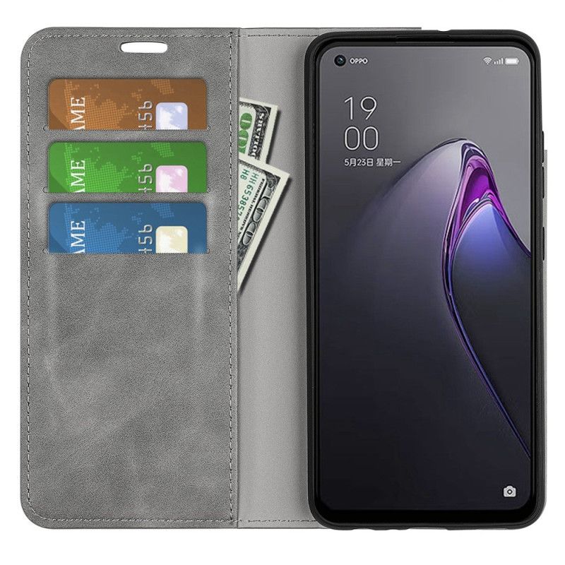 Flipové Puzdro Oppo Reno 8 Kožené Puzdro Klasický Dizajn