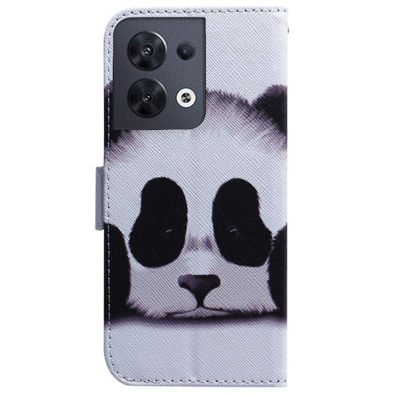 Flipové Puzdro Oppo Reno 8 Panda S Lanyardom