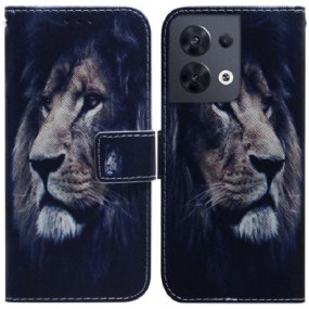 Kožené Puzdro Oppo Reno 8 Lanyard Lion