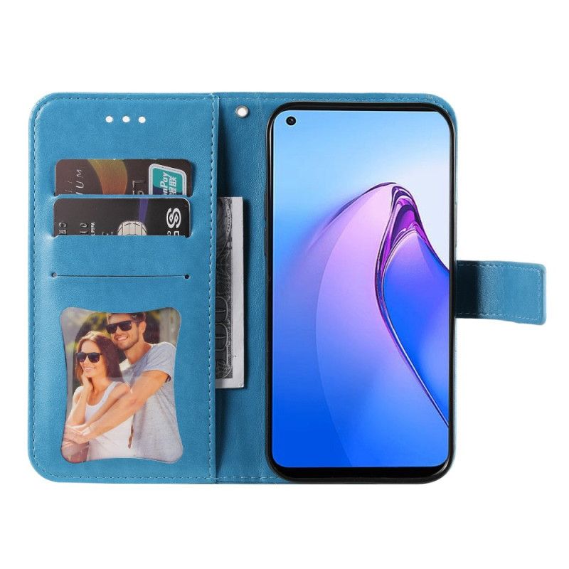 Kožené Puzdro Oppo Reno 8 Strappy Kvetinová