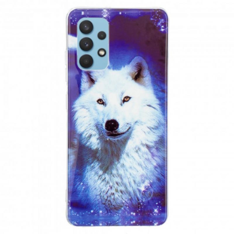 Kryt Samsung Galaxy A32 Fluorescenčná Séria Wolf