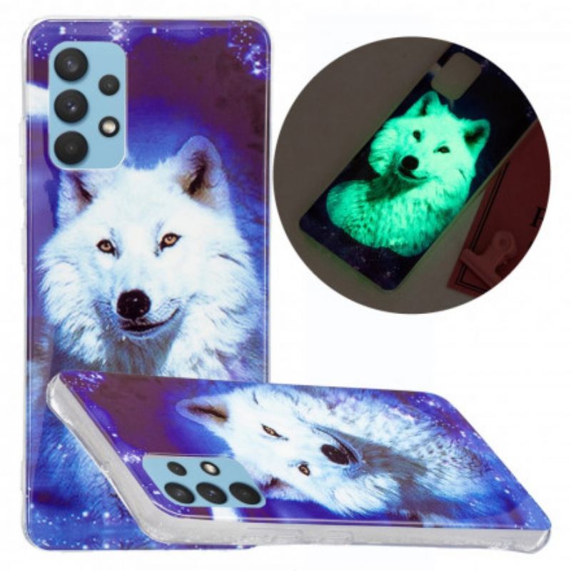 Kryt Samsung Galaxy A32 Fluorescenčná Séria Wolf