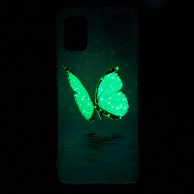 Kryt Samsung Galaxy A32 Fluorescenčný Modrý Motýľ