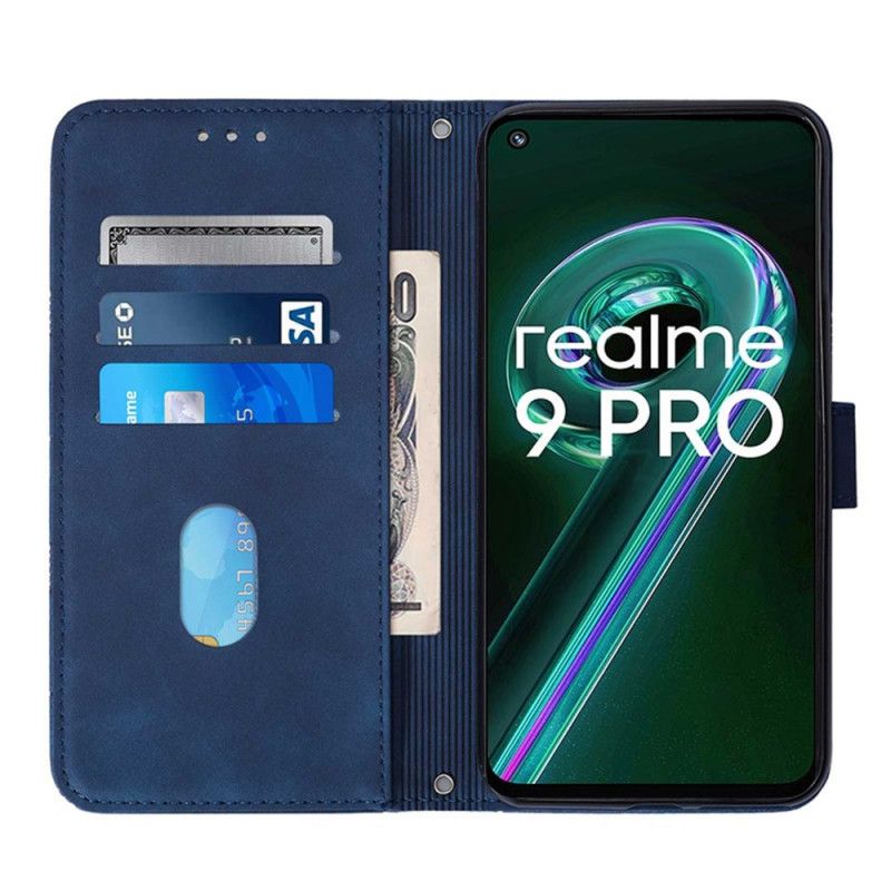 Kožené Puzdro Realme 9 Pro 5G Efekt Pyramídovej Kože