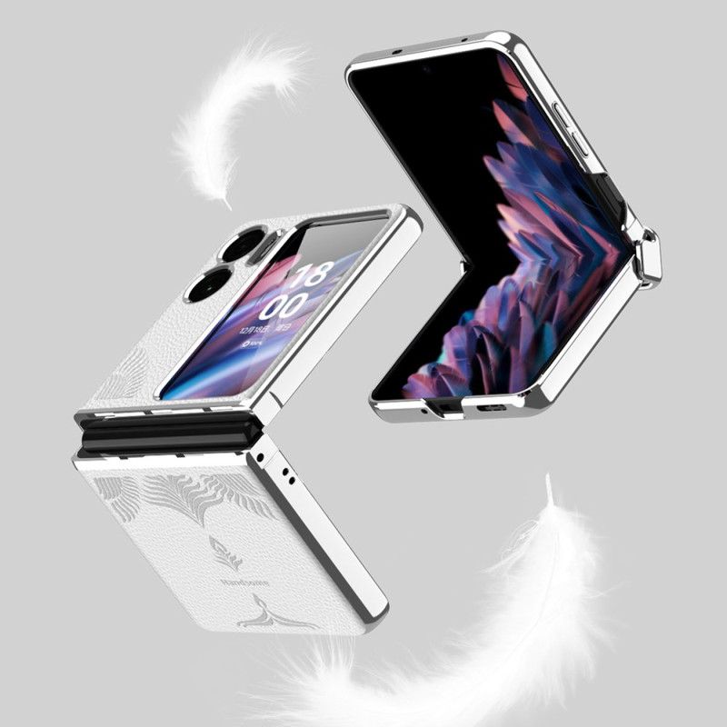 Flipové Puzdro Oppo Find N2 Flip Kožené Puzdro Kožený Štýl Liči