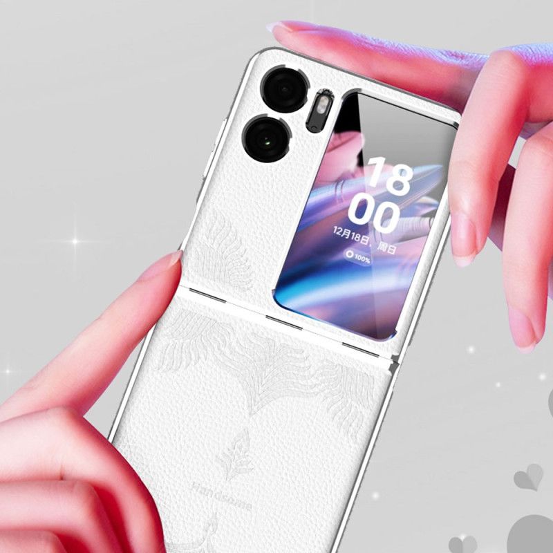 Flipové Puzdro Oppo Find N2 Flip Kožené Puzdro Kožený Štýl Liči