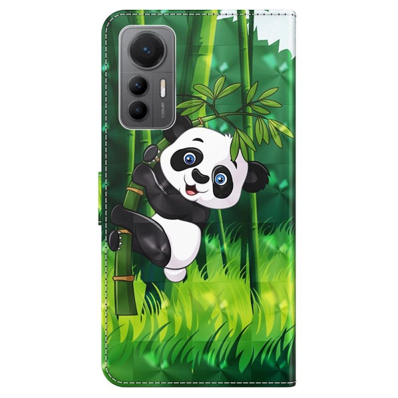 Kožené Puzdro Xiaomi 12 Lite Bambusová Panda So Šnúrkou